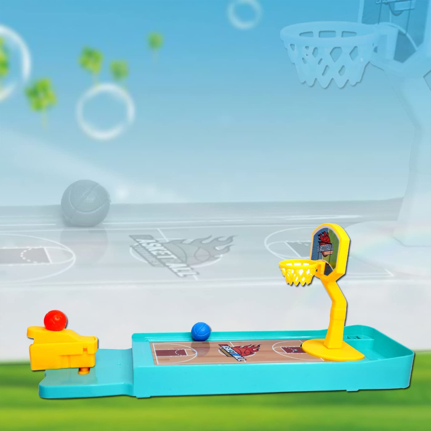 Wukusy mini table top finger basketball game for kids and adults, indoor desktop game for fun finger bowling and family play.