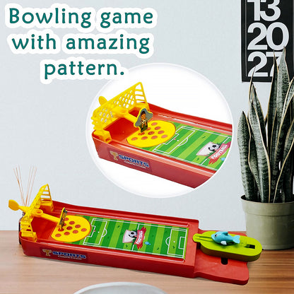 Wukusy mini table top finger football game for kids and adults, indoor desktop finger bowling fun toy for boys and girls.