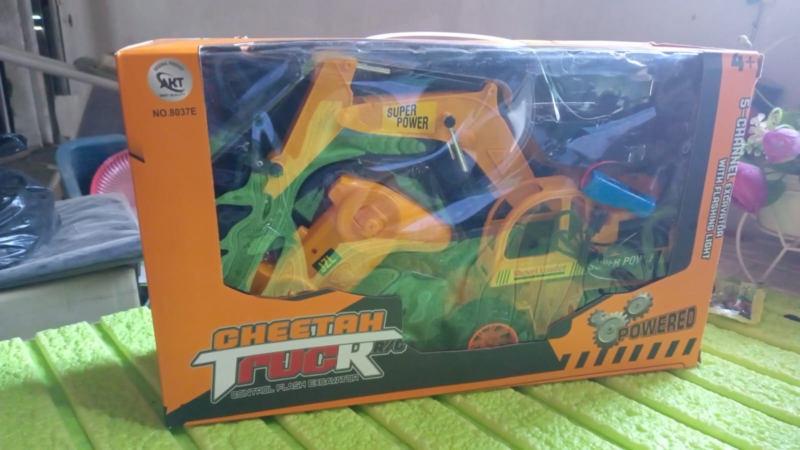 Wukusy plastic JCB construction toy truck with remote control, designed for kids and boys, featuring realistic construction details.