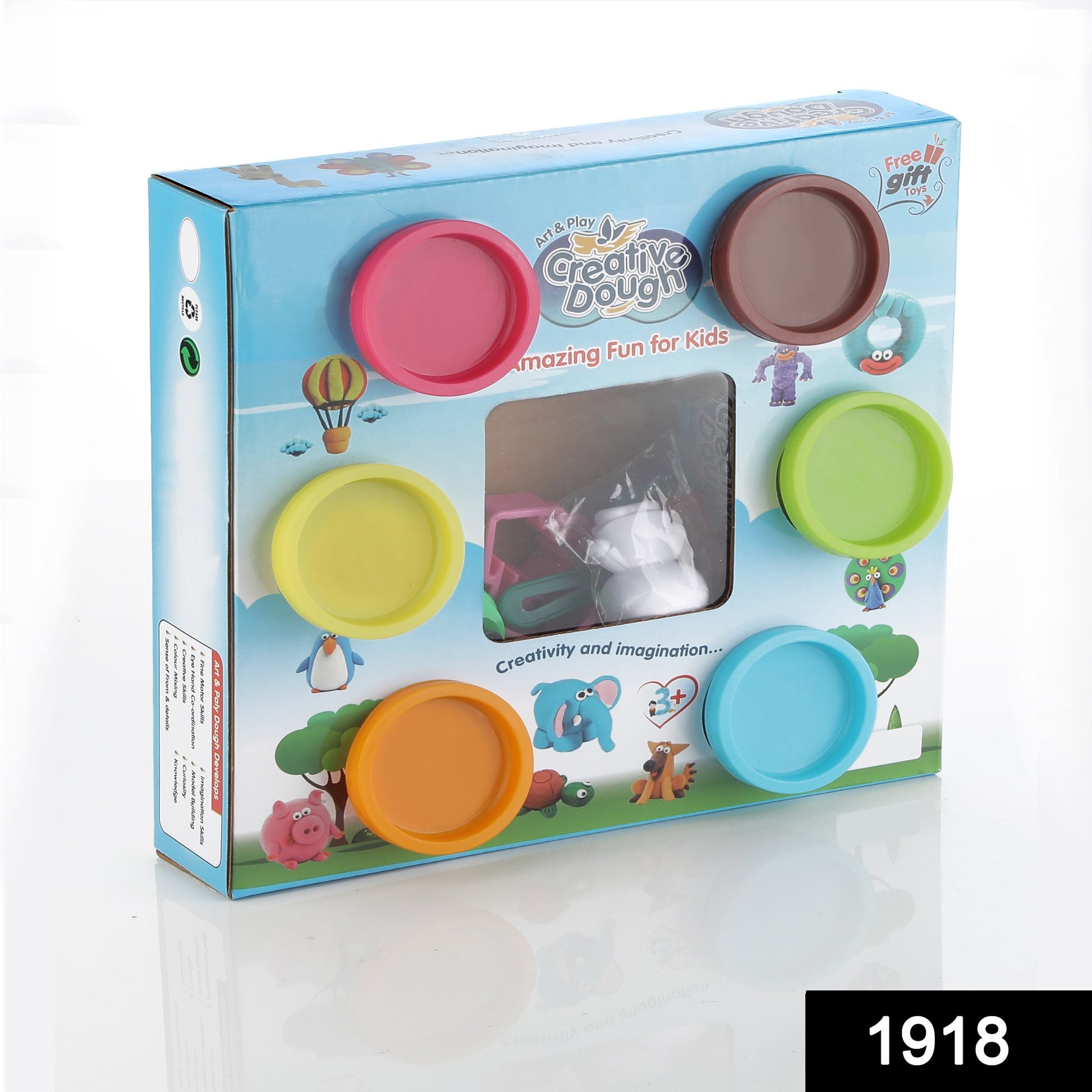 Wukusy 1918 Non-toxic Creative Dough Clay Mould pack with 6 sets of colorful clay in 5 different colors each, ideal for kids' toys