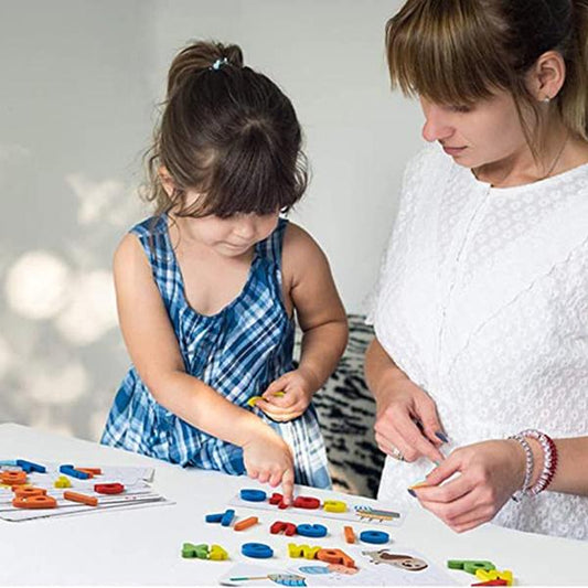 Wukusy 1924 Magnetic Letters toy set for learning spelling with colorful magnetic alphabet letters on a white background.