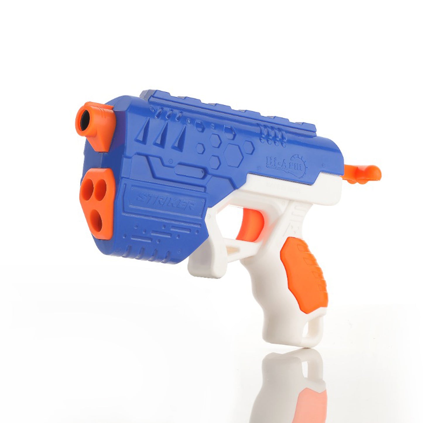 Wukusy 1967 Hi-arm Toy Gun with 10x foam suction bullets, solid ABS plastic build, suitable for target shooting.