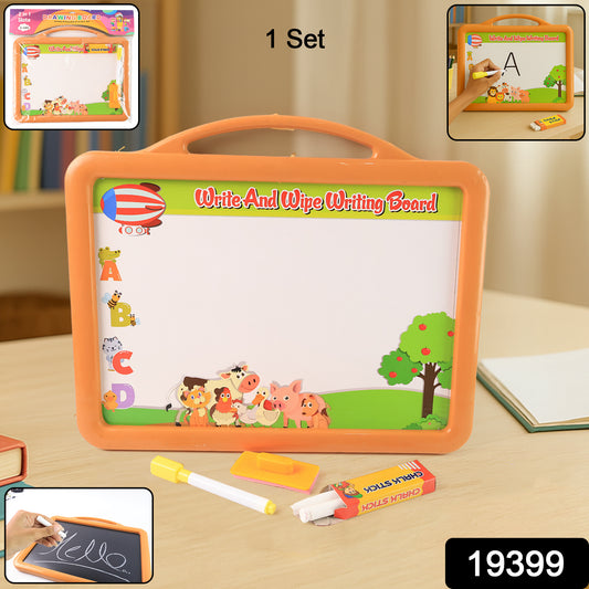 Wukusy 2-in-1 double-sided educational drawing board for kids, featuring writable and wipeable surfaces for creative play.
