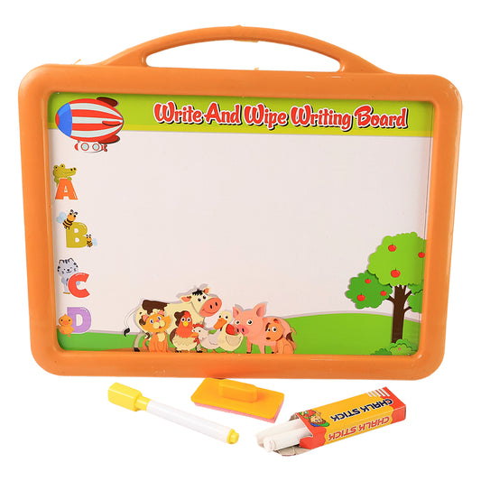 Wukusy 2-in-1 double-sided kids' educational drawing board with write and wipe surface, suitable for learning and creativity.