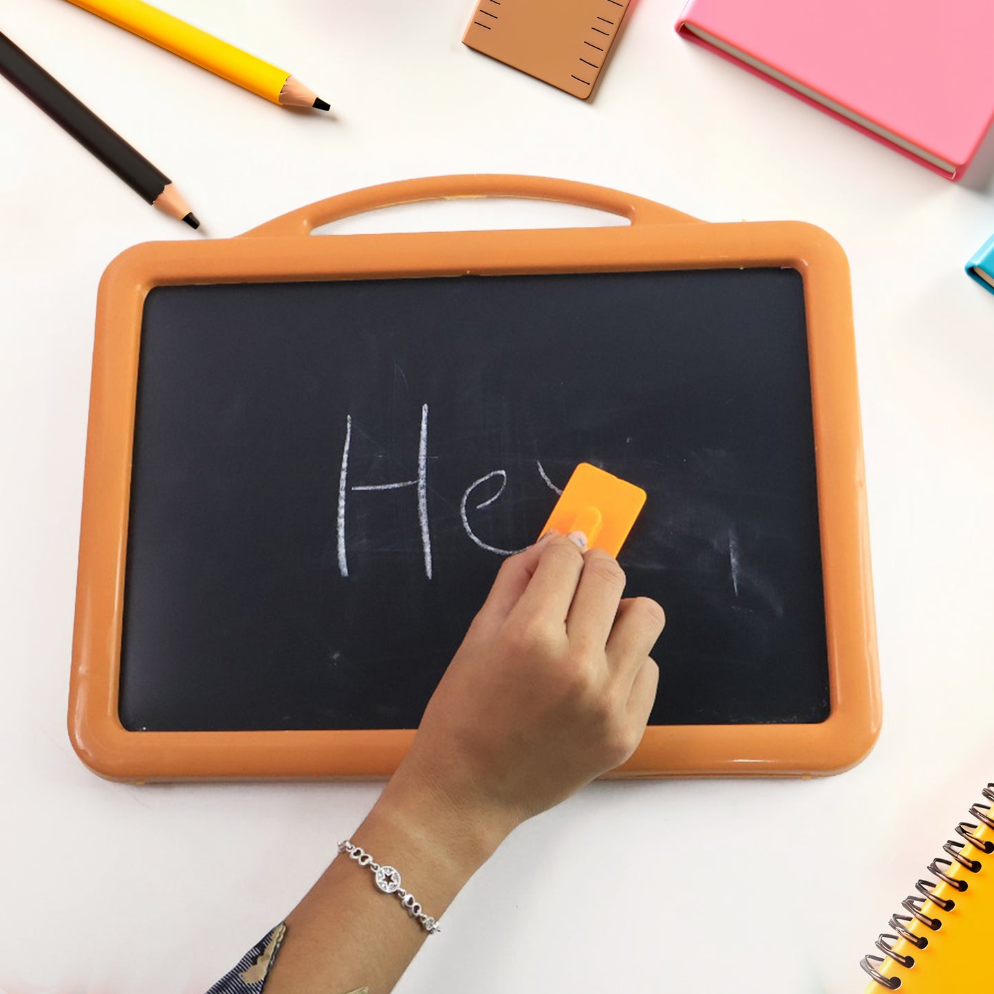 Wukusy 2-in-1 double-sided educational drawing board for kids, featuring a write and wipe surface for creative play and learning.