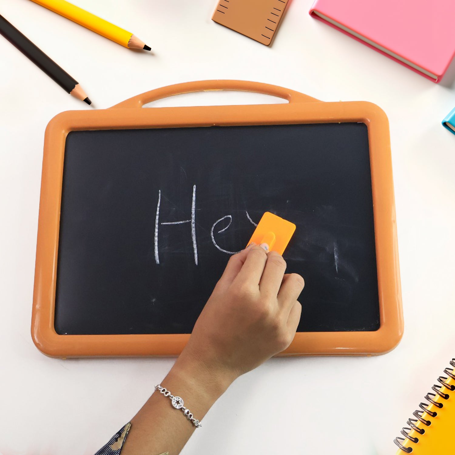 Wukusy 2-in-1 double-sided educational drawing board for kids, featuring a write and wipe surface for creative play and learning.