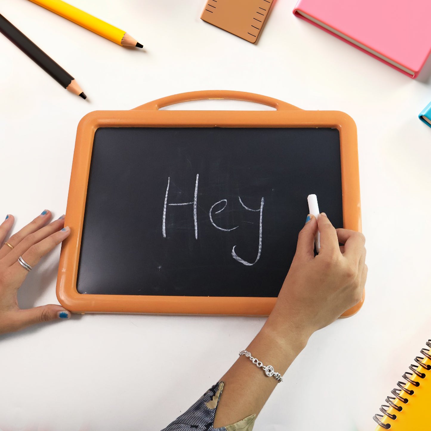 Wukusy 2-in-1 double-sided educational drawing board for kids, featuring erasable surfaces for writing and drawing activities.