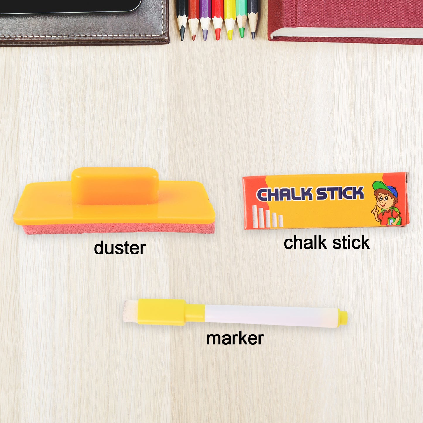 Wukusy 2-in-1 double-sided educational drawing board for kids, featuring writable and wipeable surfaces for creative play.