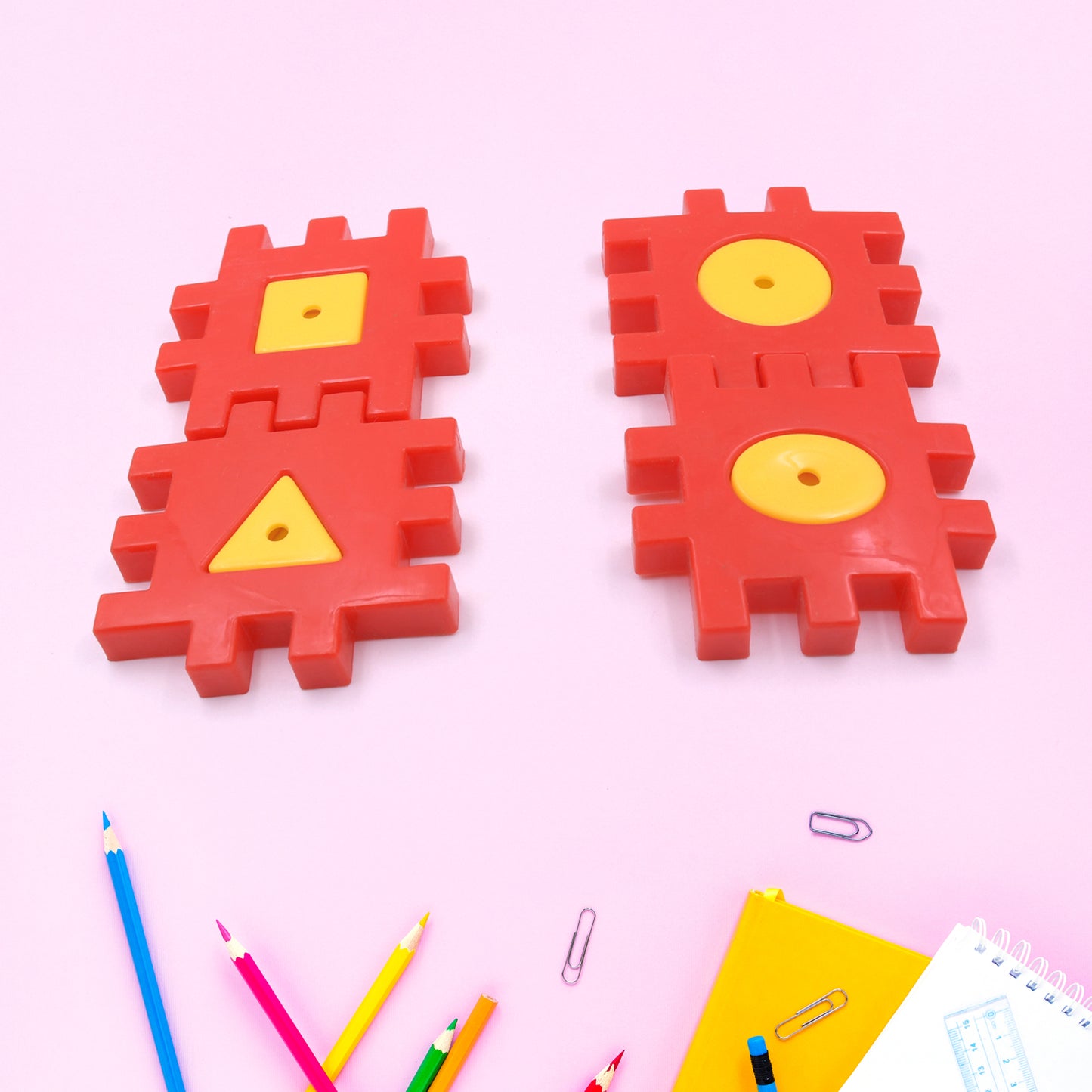 Wukusy 4-piece set of colorful digital building blocks for children ages 3-12, educational toys for boys and girls.