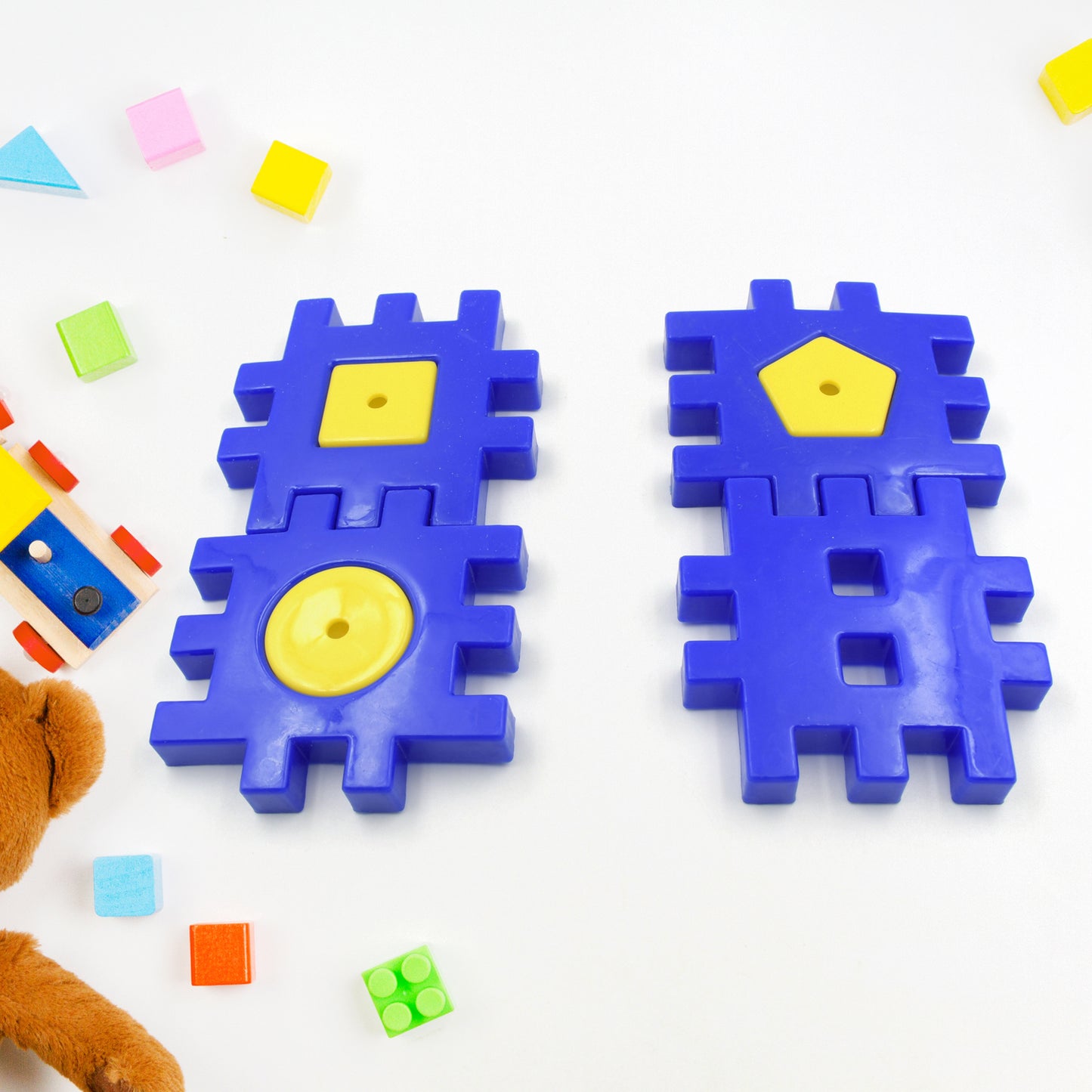 Wukusy 4-piece set of colorful digital building blocks for children ages 3-12, educational toys for boys and girls.
