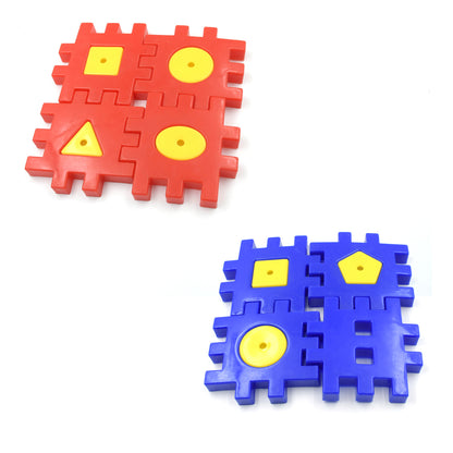 Wukusy educational toy set with four colorful digital building blocks for children aged 3-12, ideal for creative play and learning.