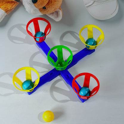 Wukusy Baskets and Balls Toy for Kids with 5 colorful baskets and 5 plastic balls, fun and educational toy for children