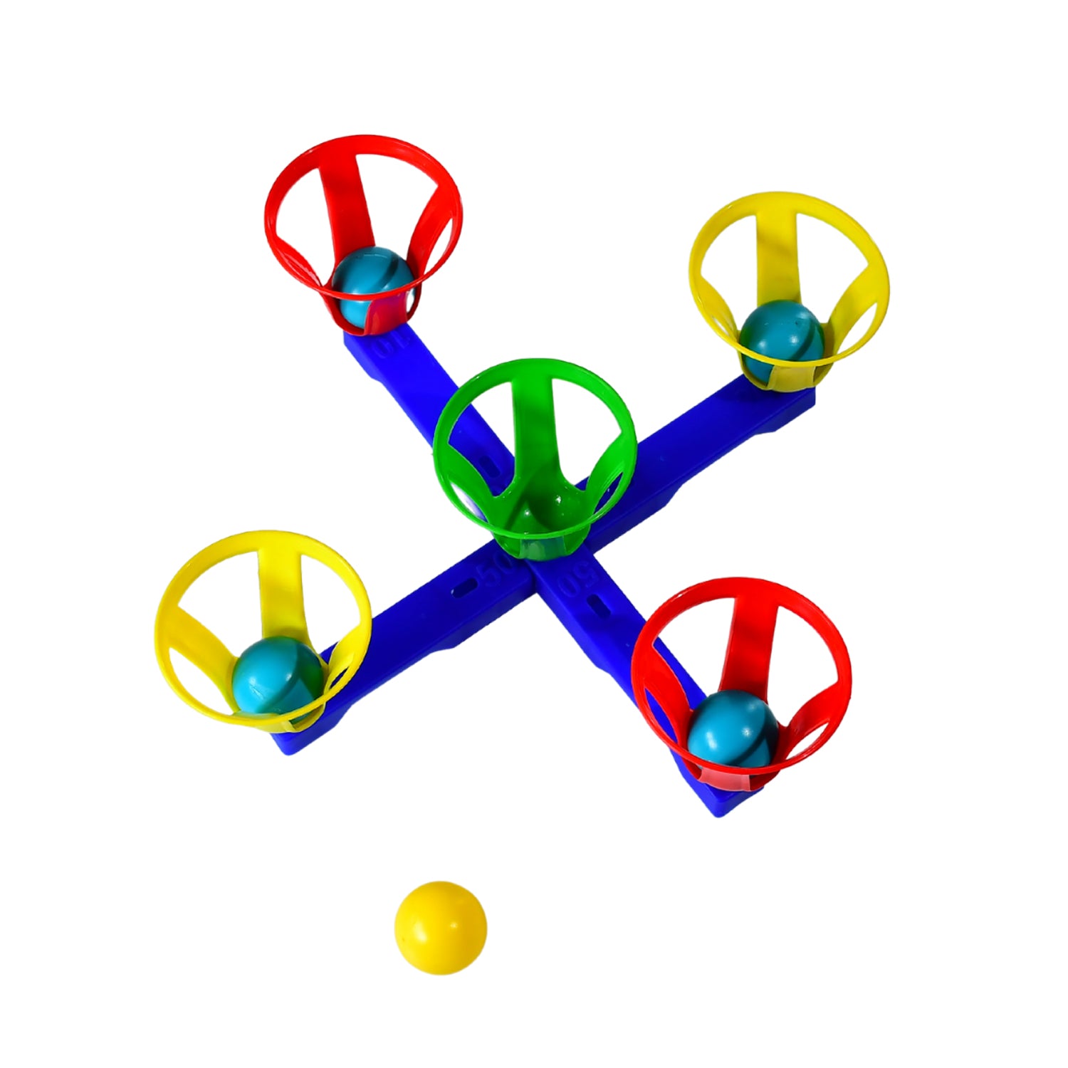 Wukusy children's toy set with five colorful baskets and five balls for kids' fun and active play.