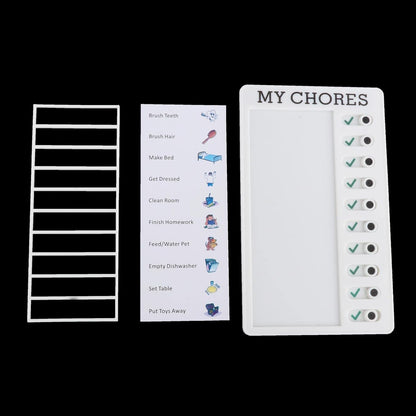 Wukusy Portable My Chores Home Note Board, 20x12cm, plastic memo board for planning and reminders, toy management tool