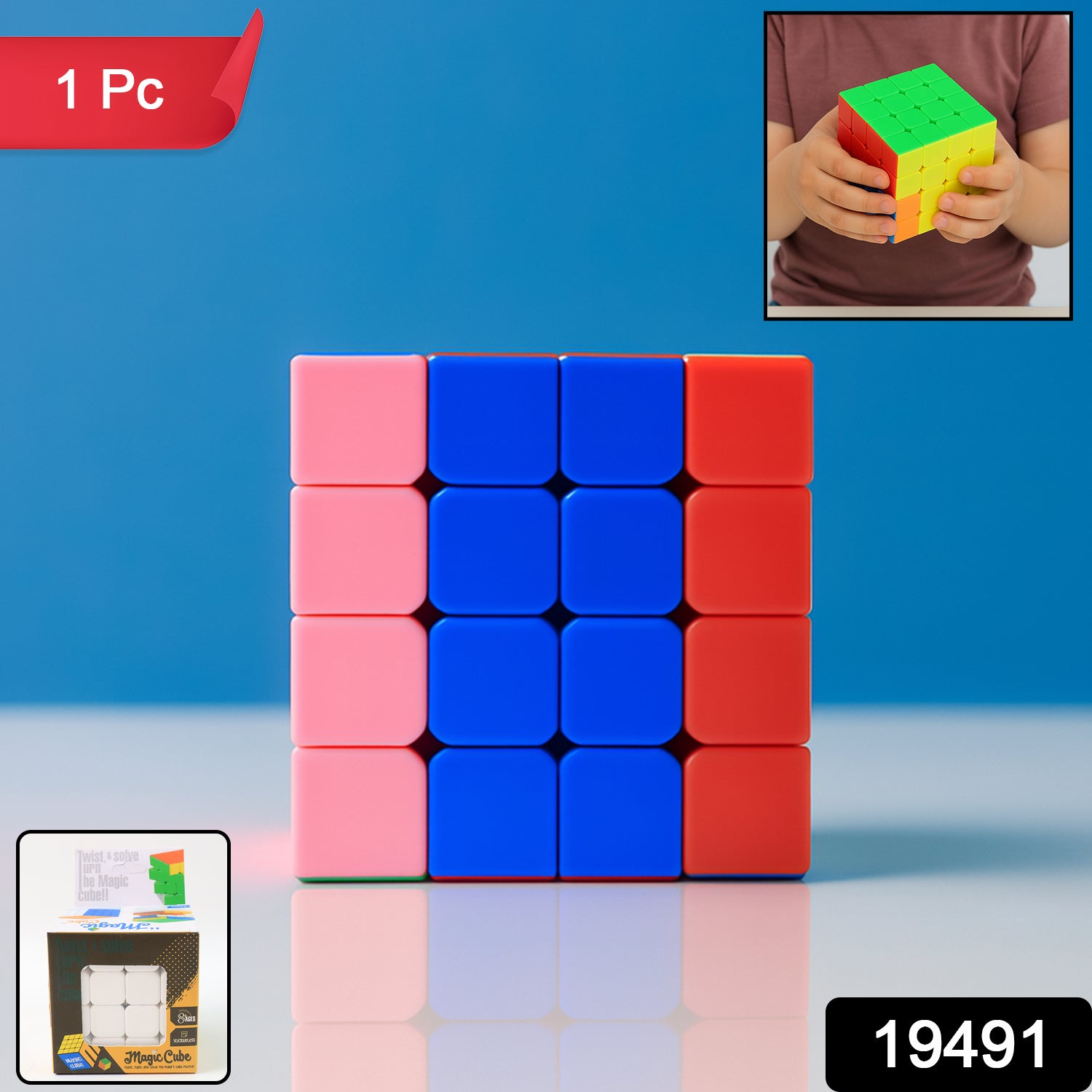 Wukusy 4x4 Magic Speed Cube Puzzle for kids and adults, colorful twisty toy for improving problem-solving skills