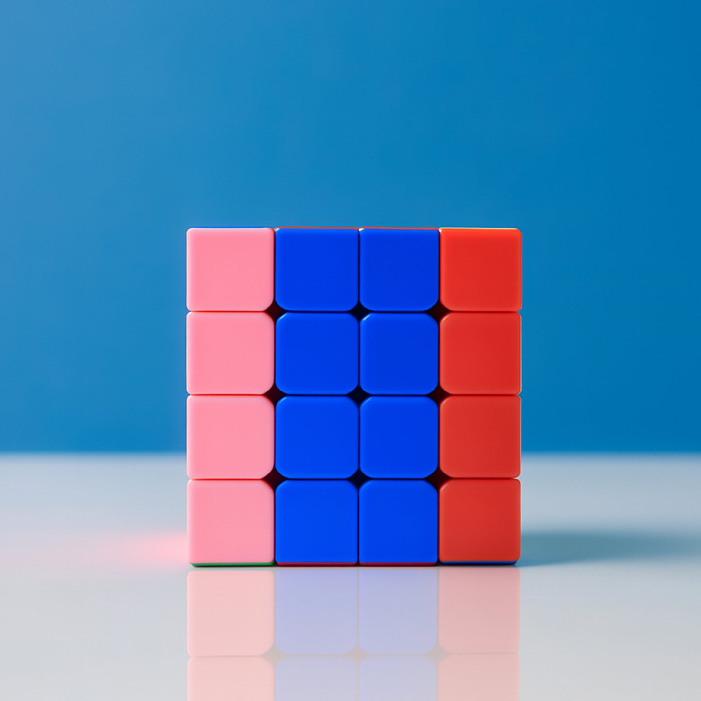 Wukusy 4x4 Magic Speed Cube Puzzle toy for kids and adults, showing colorful interconnected plastic cube with smooth turning.