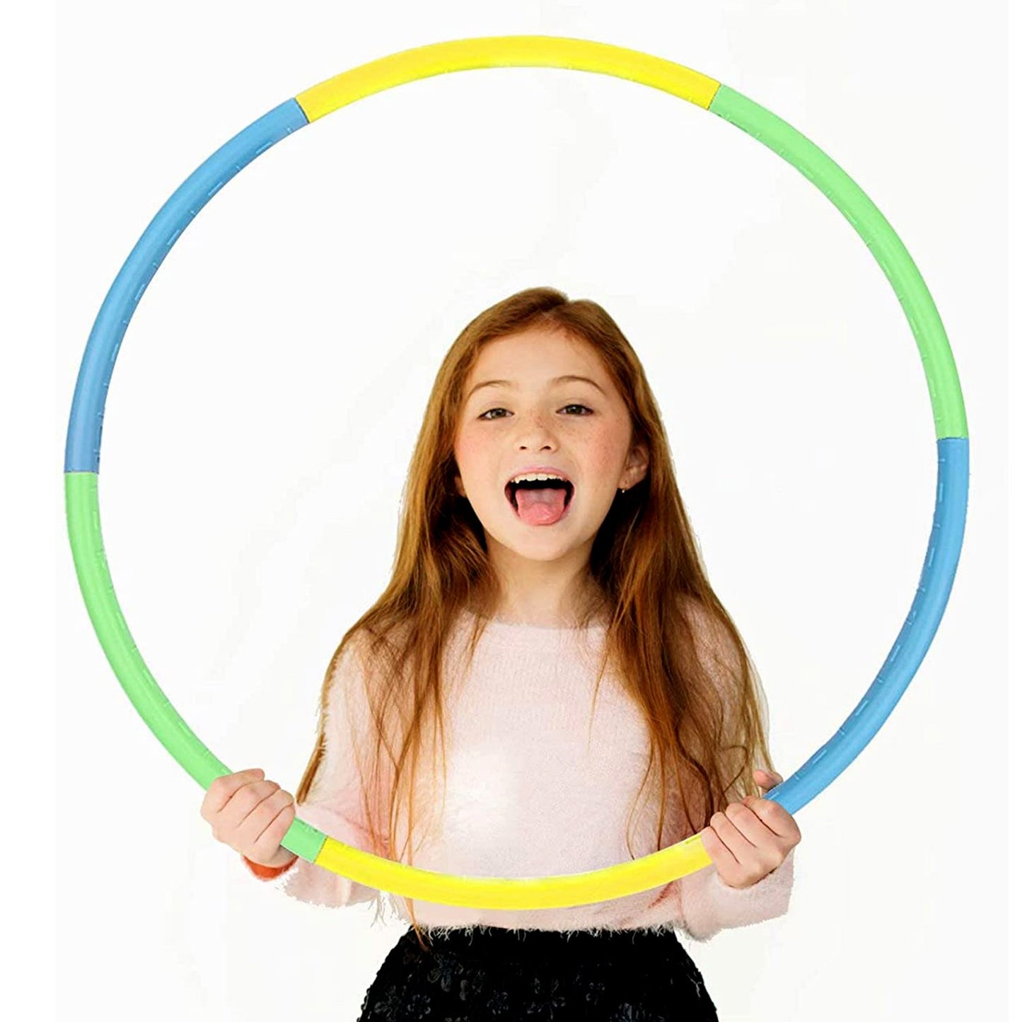 Wukusy 8018 Hoops Hula interlocking exercise ring for fitness, suitable for boys, girls, and adults, shown in a close-up image.