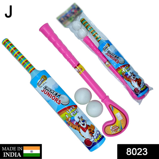 Lightweight plastic hockey set for kids with bat and ball from Wukusy, suitable for outdoor play and active fun.