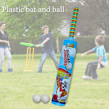 Lightweight plastic hockey set for kids, includes bat and ball, by Wukusy, suitable for outdoor play and sports activities.