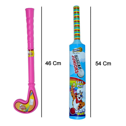 Lightweight plastic hockey set for kids with bat and ball, Wukusy toy sports game for children’s active play.