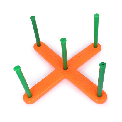 Wukusy 13-piece ring toss game toy for kids, featuring colorful rings and pegs, suitable for indoor and outdoor play.