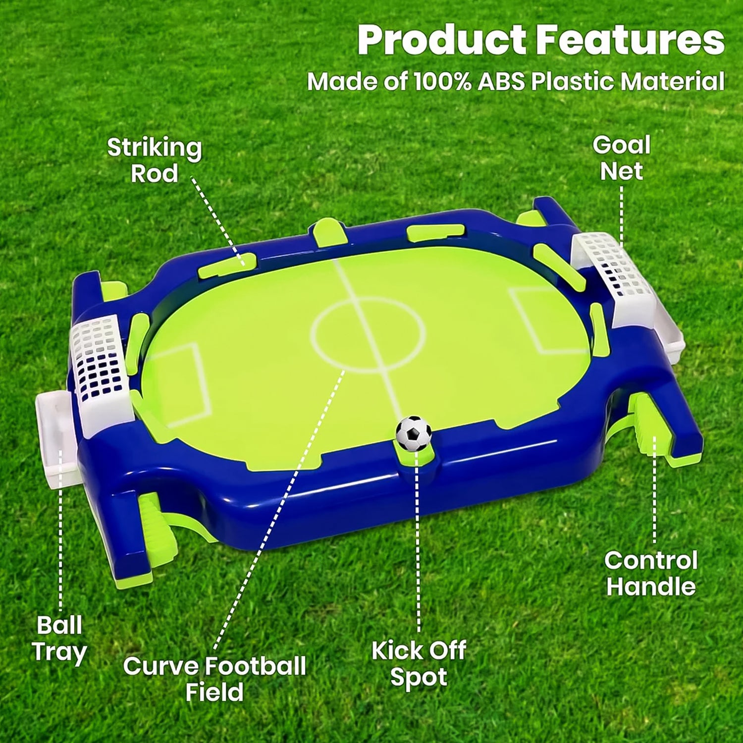 Wukusy Aditi Interactive Tabletop Football Flickers Game Set with colorful miniature football players on a game board.