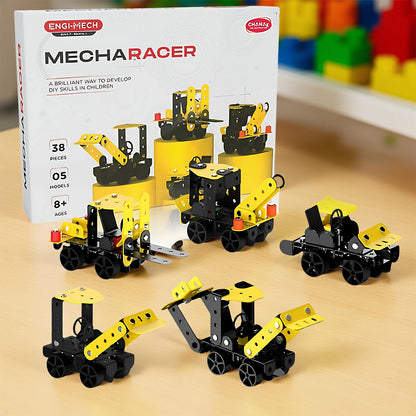 Wukusy Aditi Stem Educational Mecha Racer DIY construction toy kit with colorful parts for kids' STEM learning.