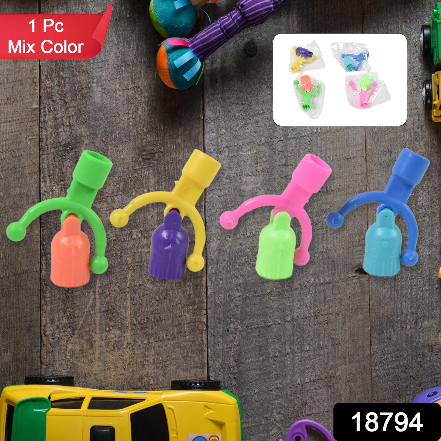 Wukusy bell-shaped pencil top toy in mixed colors, decorative and fun promotional toy for stationery accessories.