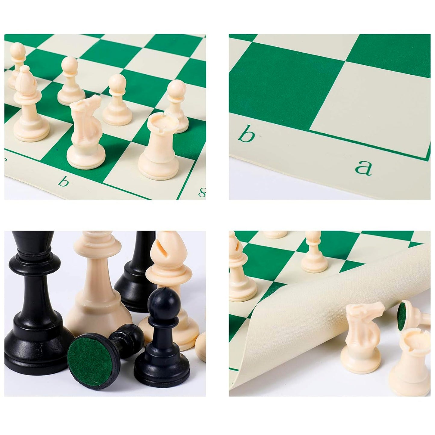 Wukusy Big Premium Portable Chess Set with plastic chess pieces, ideal for travel and outdoor chess games.