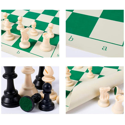 Wukusy Big Premium Portable Chess Set with plastic chess pieces, ideal for travel and outdoor chess games.