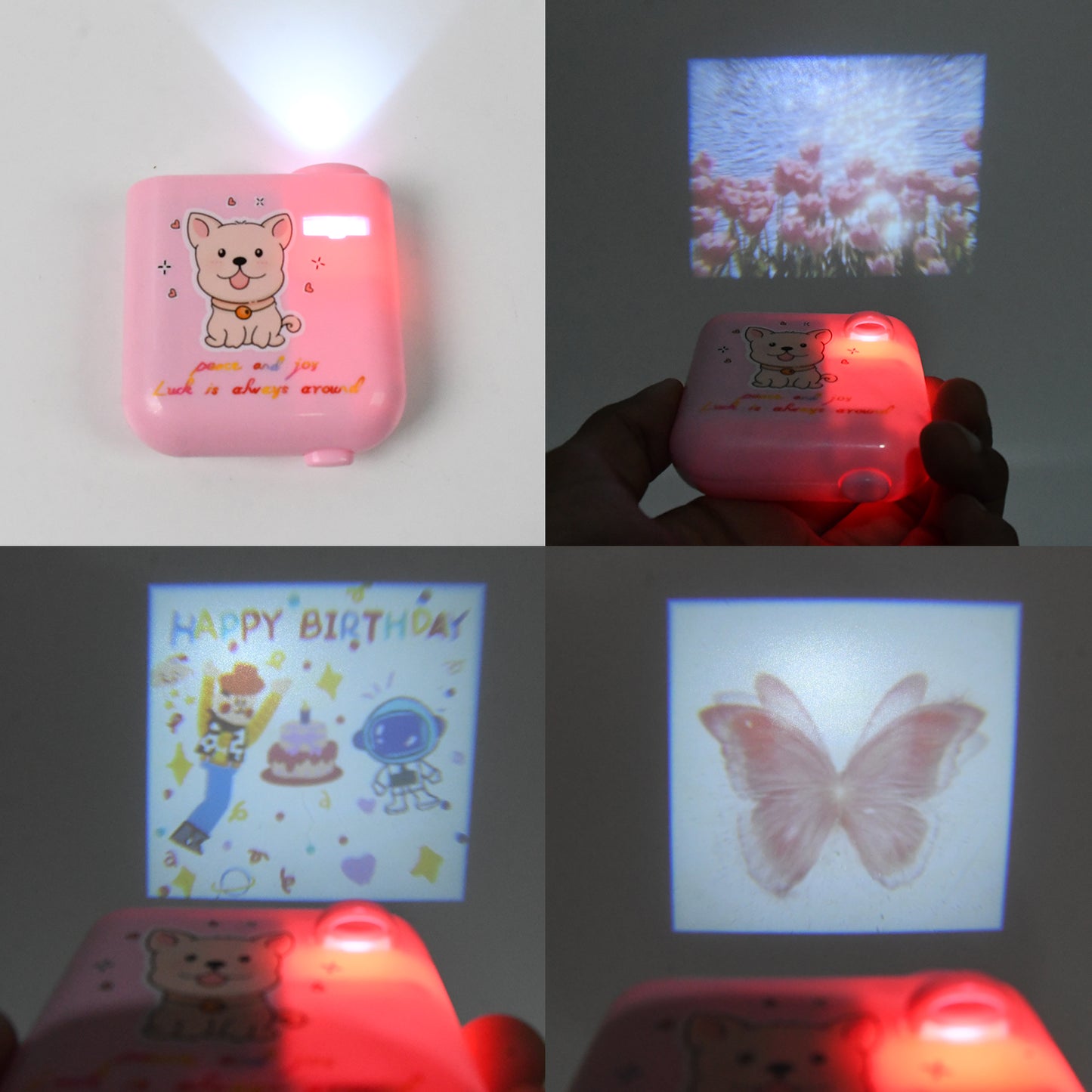 Wukusy birthday projector toy with 8 slide patterns for festive celebrations and party decoration.