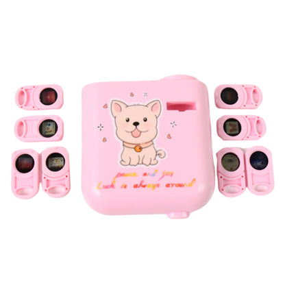 Wukusy birthday projector toy with 8 slide patterns for festive celebrations, featuring colorful designs and playful imagery.