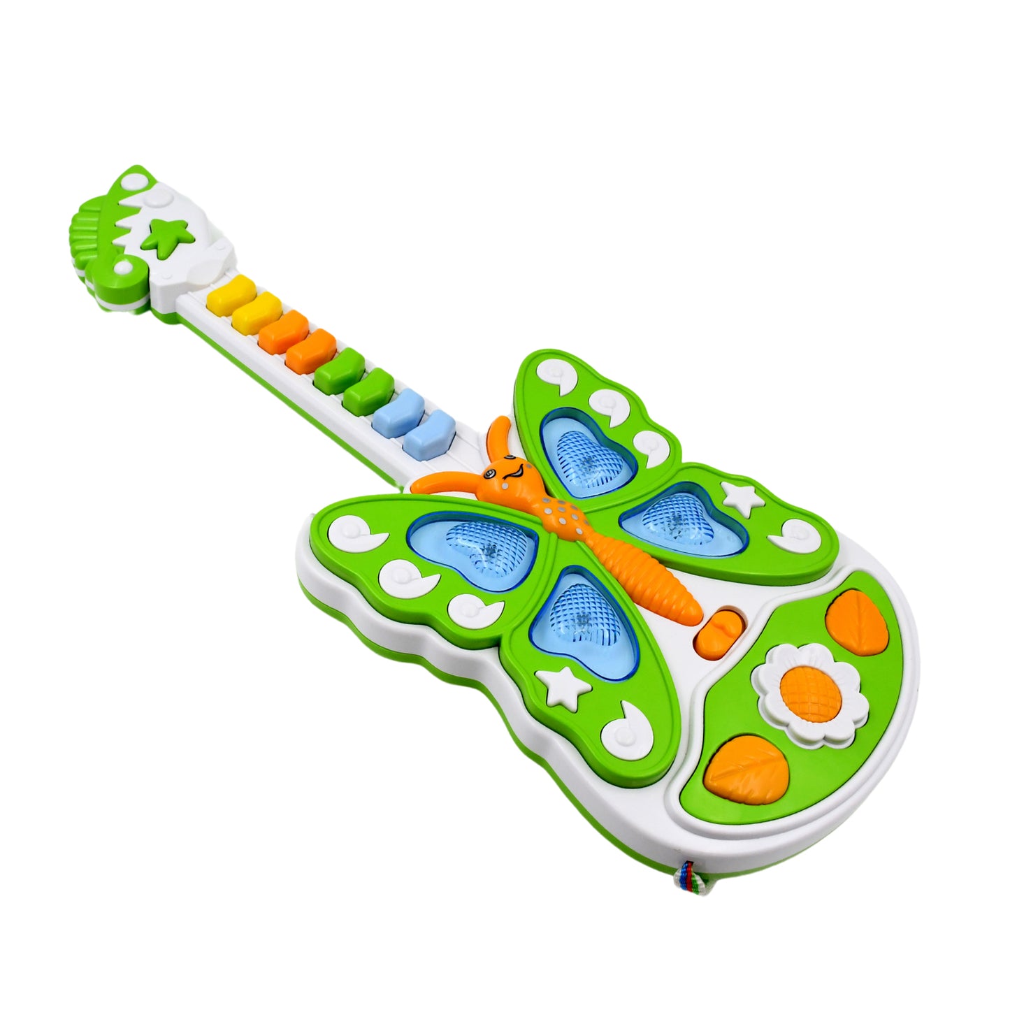 Wukusy butterfly guitar toy with light and music, colorful plastic toy for children, battery not included