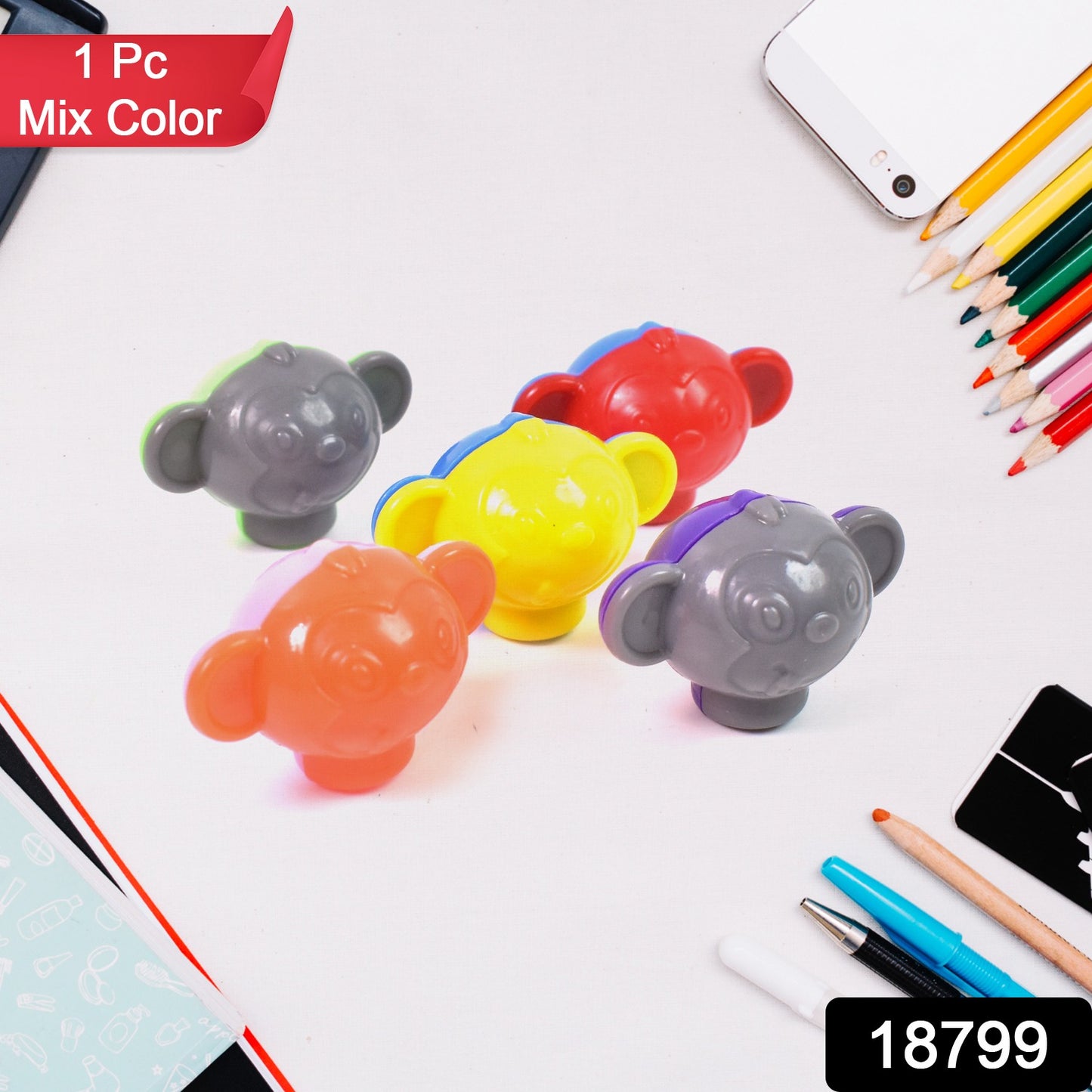 Colorful cartoon money-shaped pencil top toy by Wukusy, featuring a fun, coin-like design for kids' stationery accessories.
