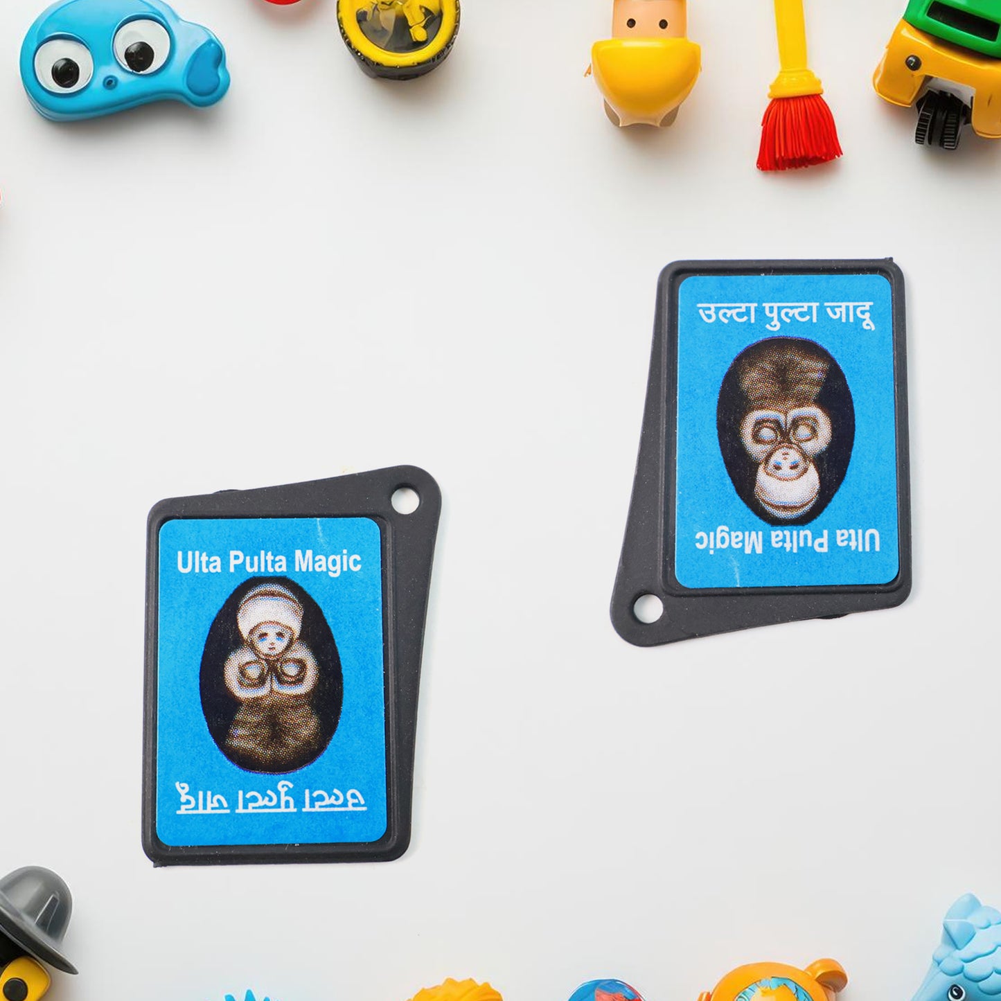 Wukusy Flip Image Ulta Pulta Magic Card Toy, a colorful plastic toy with flipping images for entertainment.
