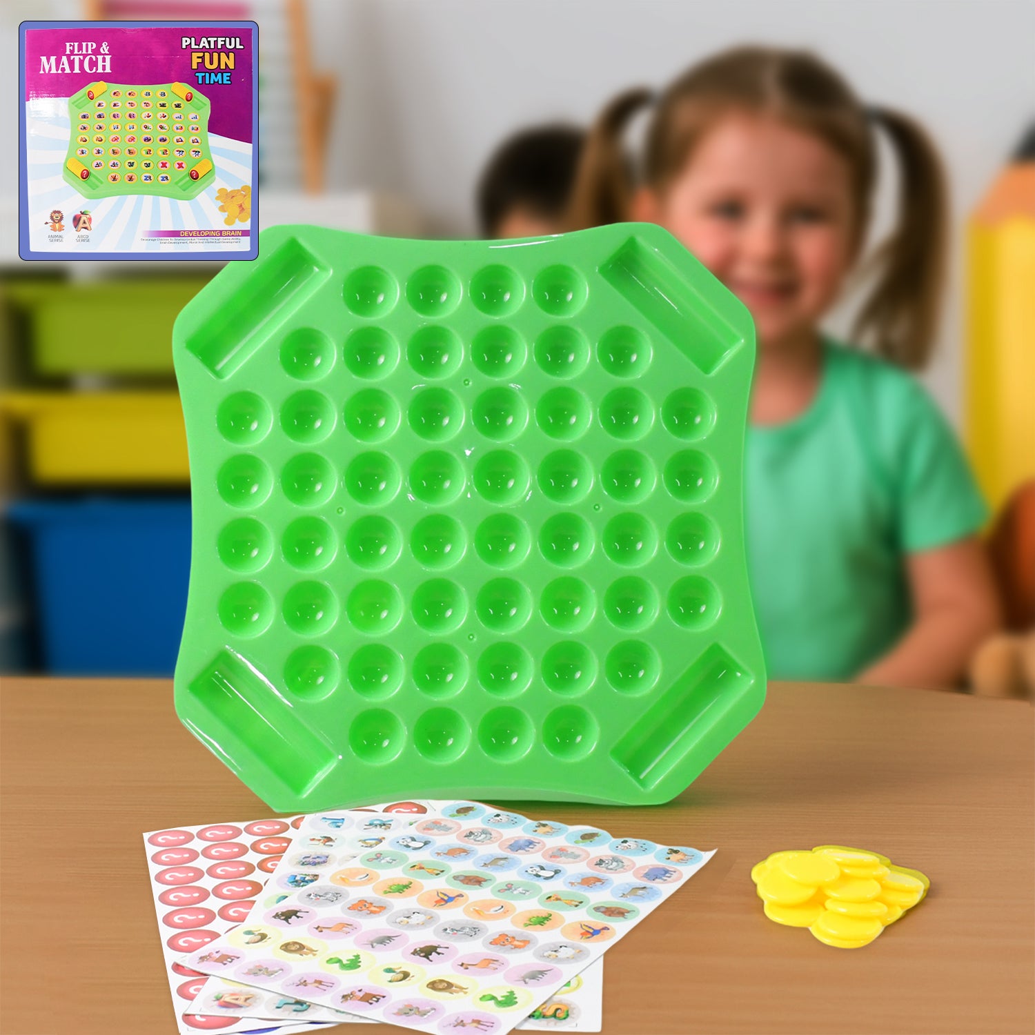 Wukusy Flip Match educational puzzle game toy set showing colorful matching cards designed for learning and fun.