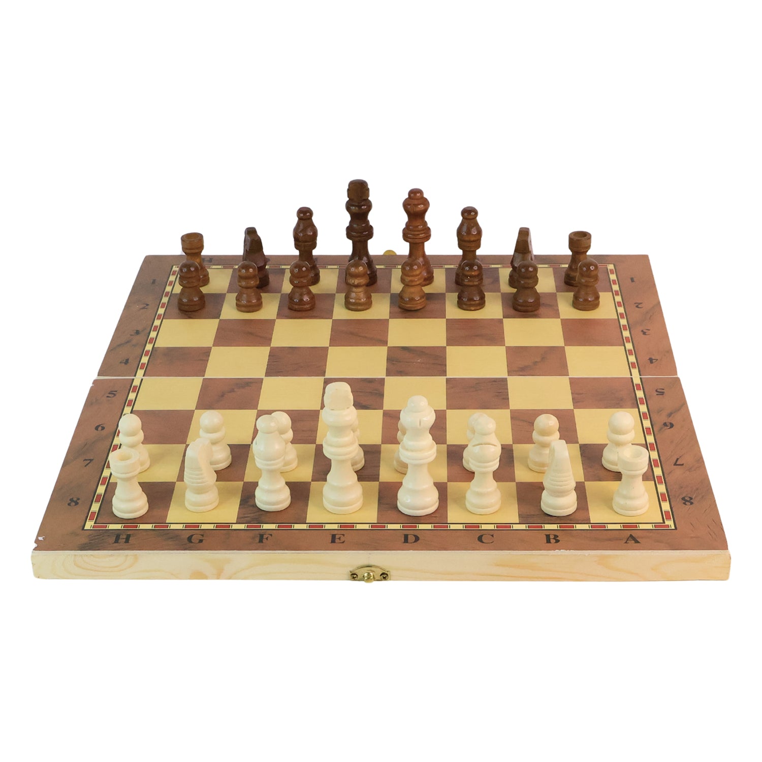 Foldable wooden chess board set by Wukusy, 30x30 cm, featuring a classic design for convenient play and storage.