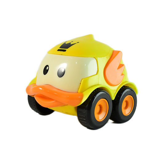Set of four Wukusy Funwoods Animal Cartoon Pull-back Toy Cars, colorful plastic toy cars for children.