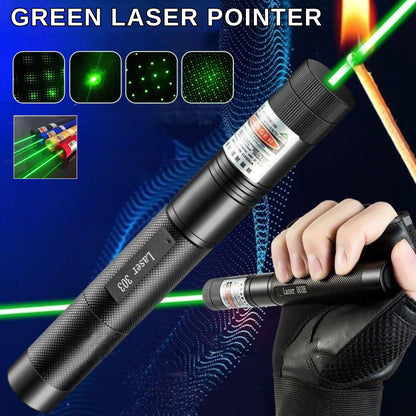 High-power green laser pointer set by Wukusy, featuring multiple laser toys for entertainment and demonstrations.