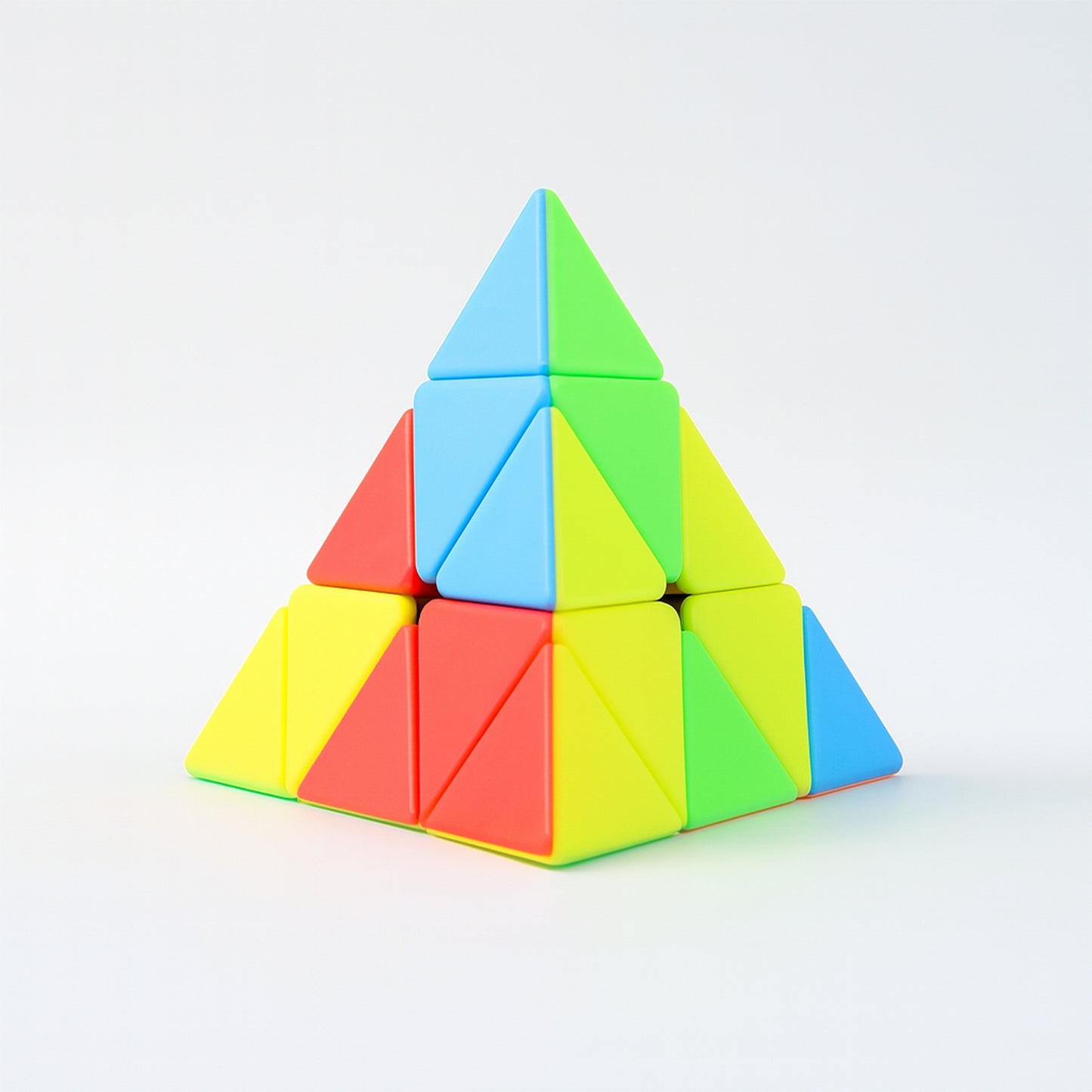Wukusy high-speed triangle puzzle cube toy with vibrant colors, designed for fun and brain teaser challenges, 1 piece.