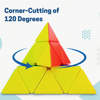 Wukusy high-speed triangle puzzle cube toy with colorful plastic pieces for brain-teasing fun and challenging twists.