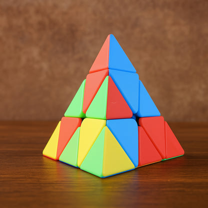 Wukusy high-speed triangle puzzle cube toy with colorful interconnected triangular pieces, designed for speed and brain-teasing fun.