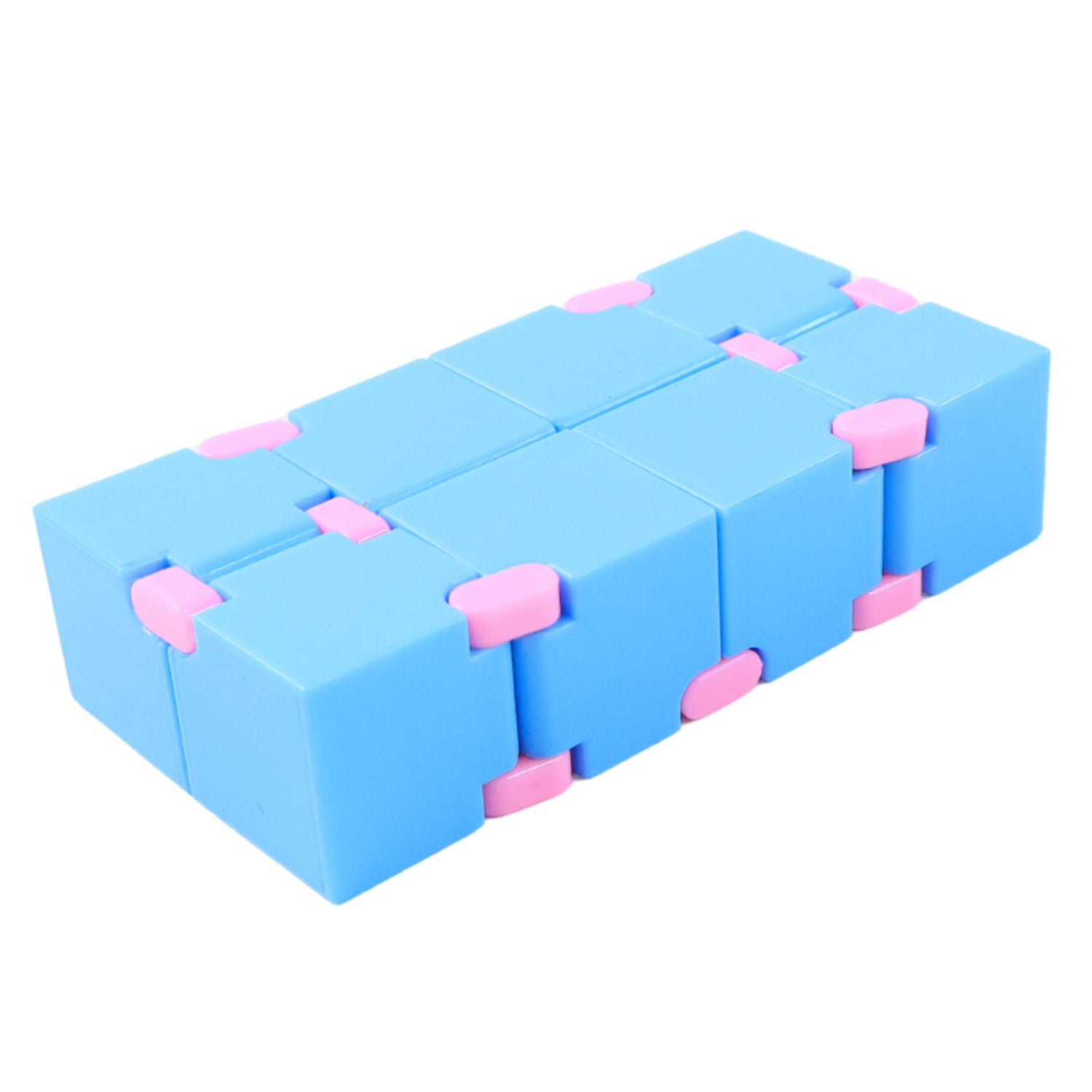Wukusy infinity cube fidget toy for stress relief, handheld puzzle toy for kids and adults, black plastic design.