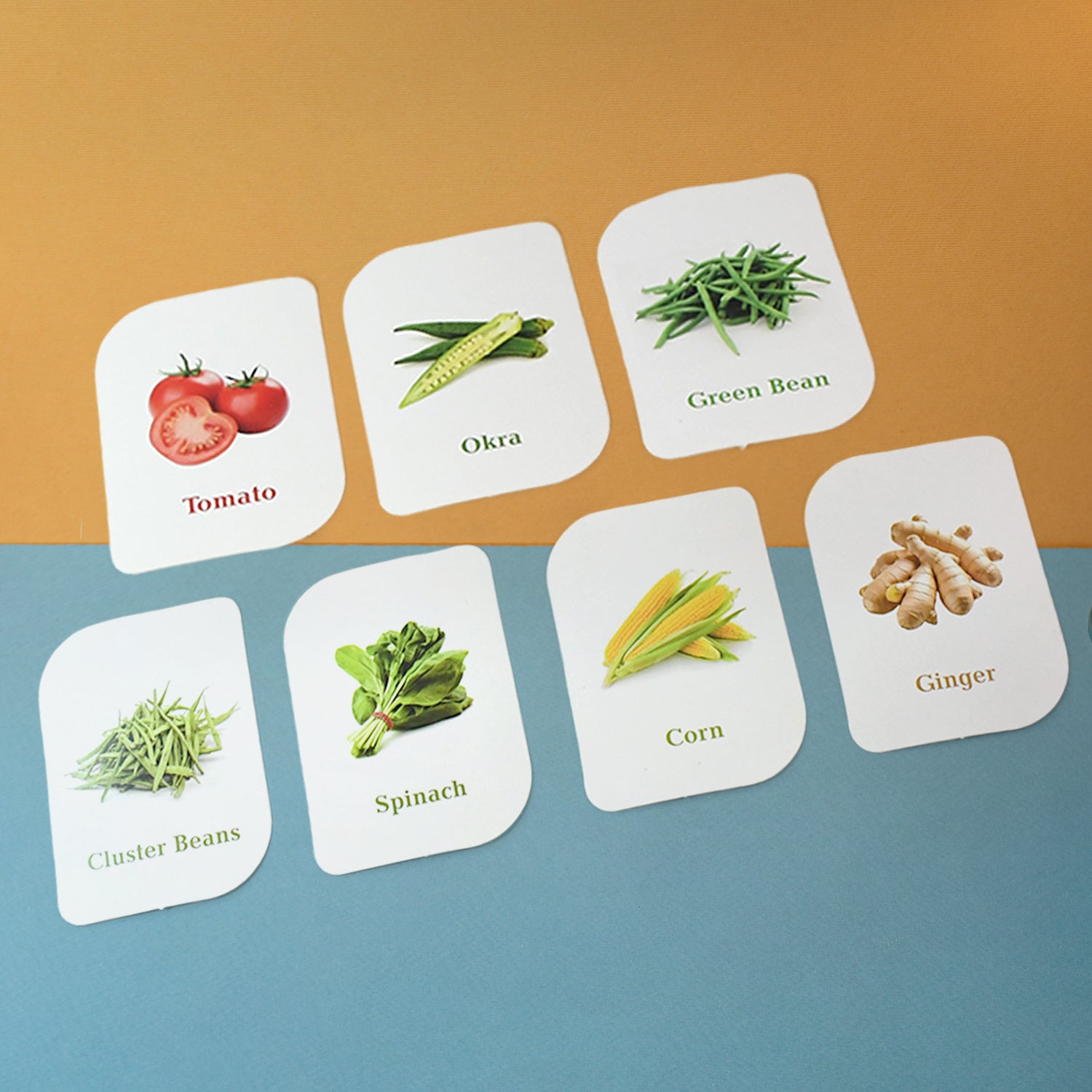 Wukusy Kidkraft 32-piece educational vegetable flash cards set featuring colorful vegetable illustrations for kids' learning toys.
