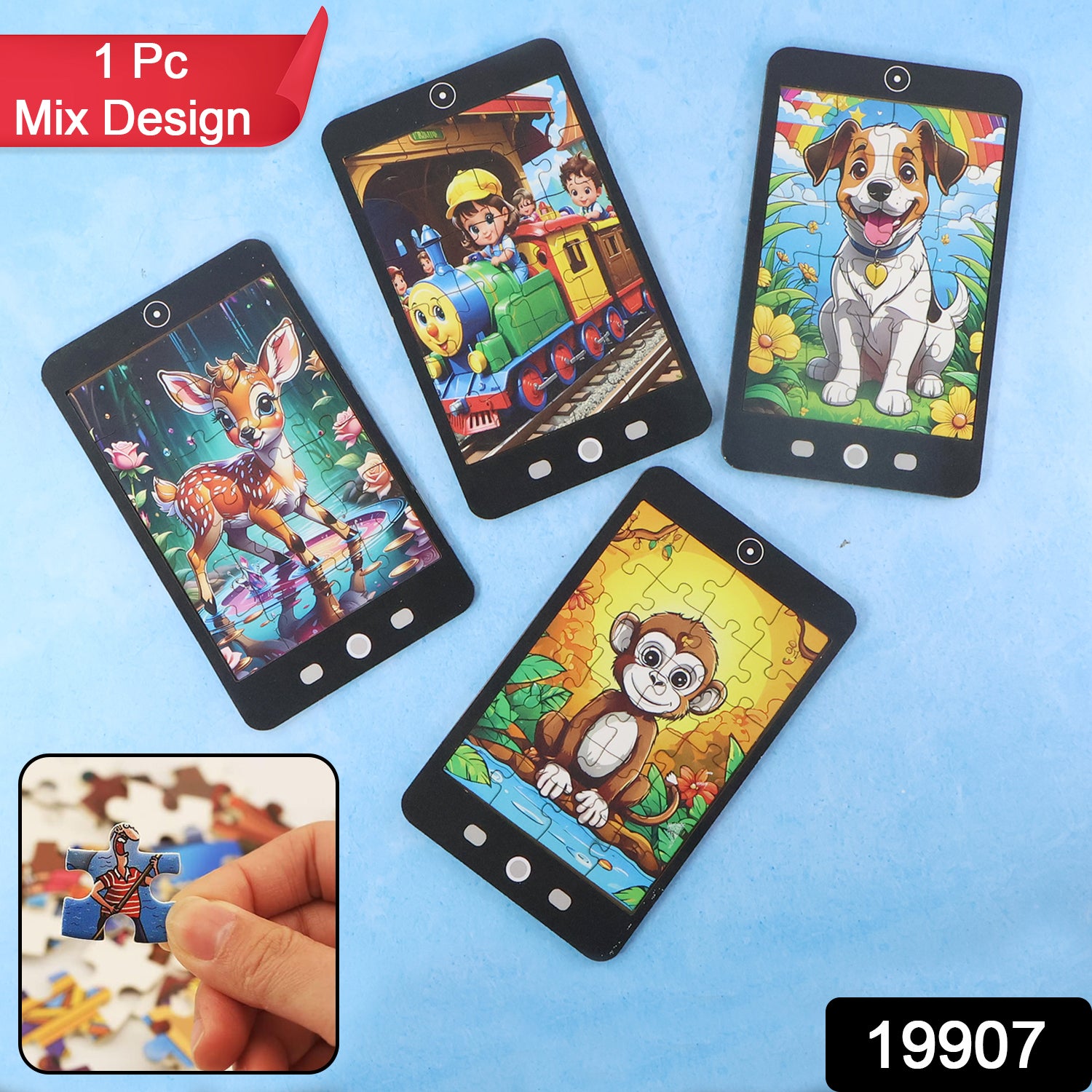 Kids mini cartoon jigsaw puzzle by Wukusy, featuring colorful mix design, perfect for children’s toy and puzzle play.