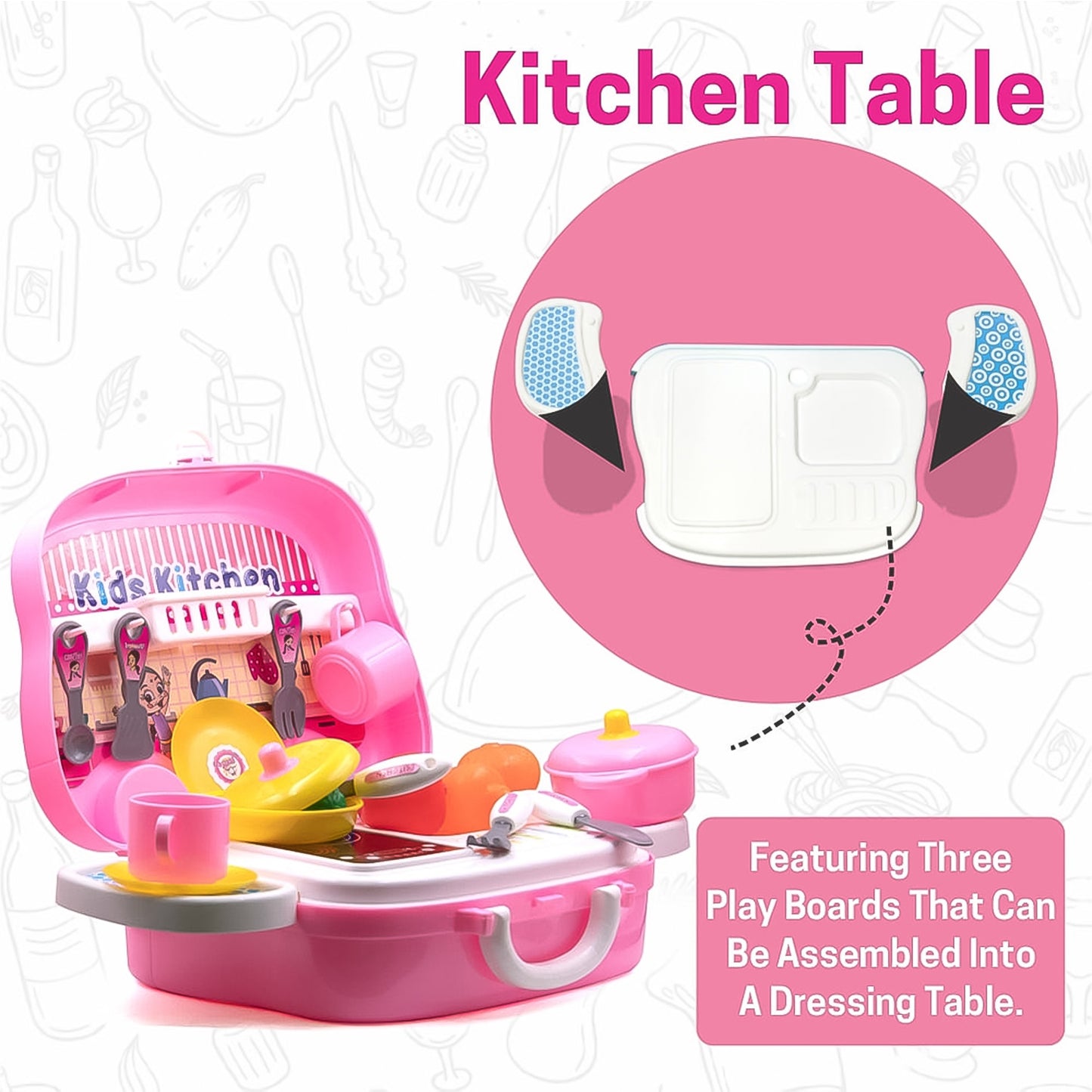 Wukusy kitchen play set for kids girls with 23 pretend cooking toys and accessories for imaginative play.