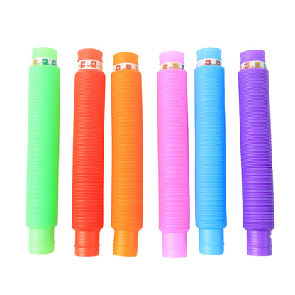 Wukusy LED Glow Pop Tube Fidget Toy in mixed colors, flexible and fun sensory toy for stress relief and entertainment.