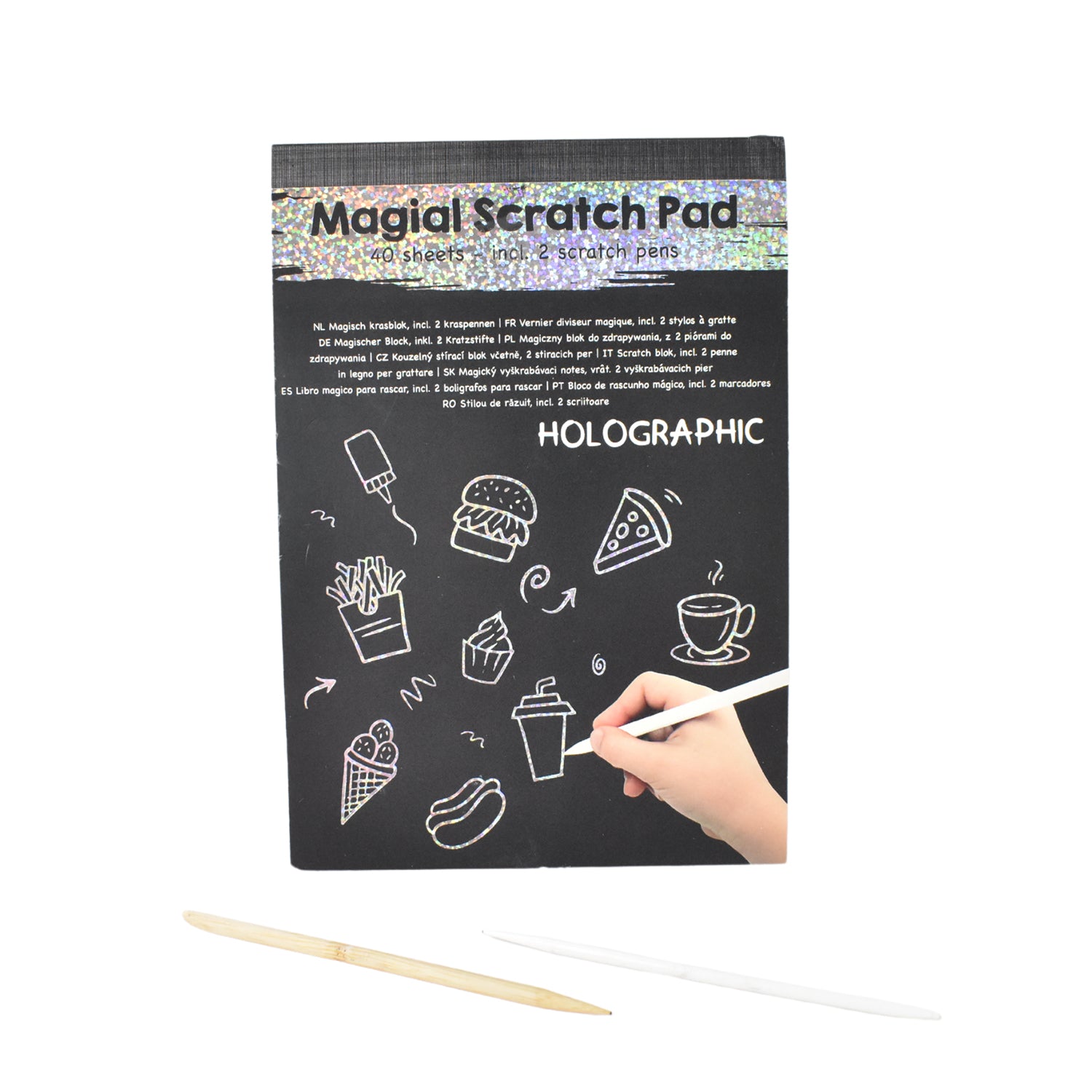Wukusy Magical Scratch Art Book for Girls and Boys, 40 sheets, colorful designs for creative gift fun for children.