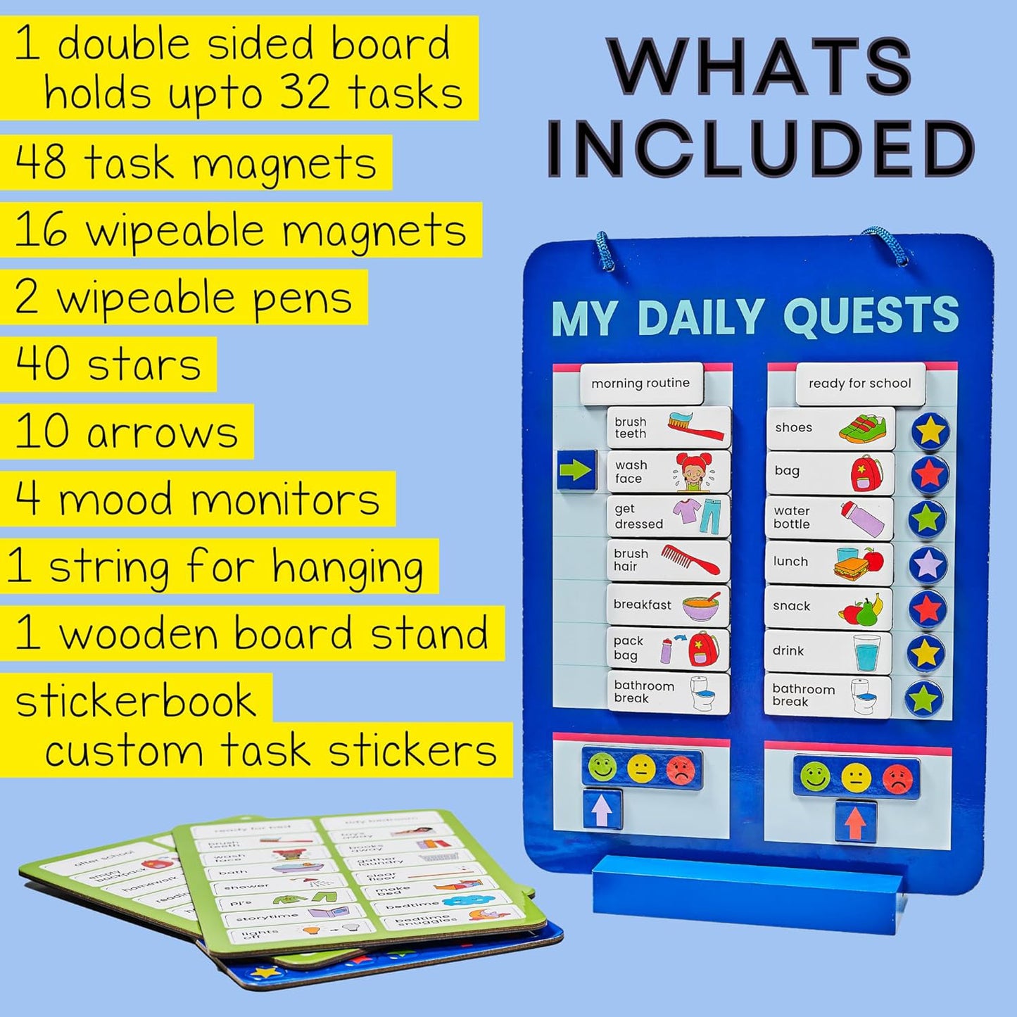 Wukusy Magnetic Board Sticker Book with activity cards for kids, featuring colorful magnetic scenes and creative play features.