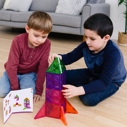 Wukusy Magnetic Building Tiles 26-piece set for creative construction and STEM play with colorful, durable plastic tiles.